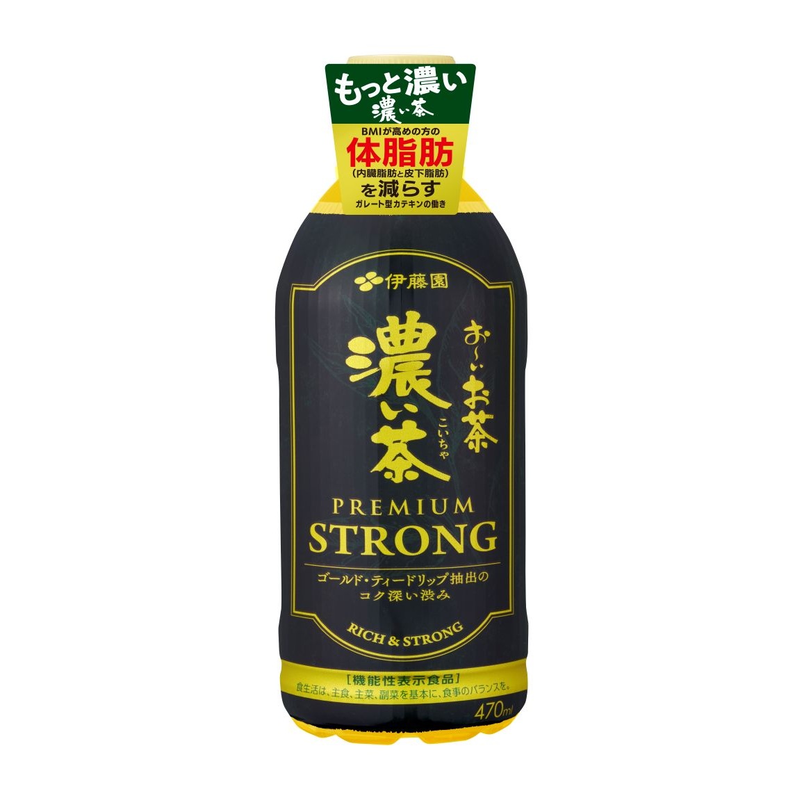 【伊藤園】おーいお茶　濃い茶プレミアム ストロング470m　24本入り（1ケース）