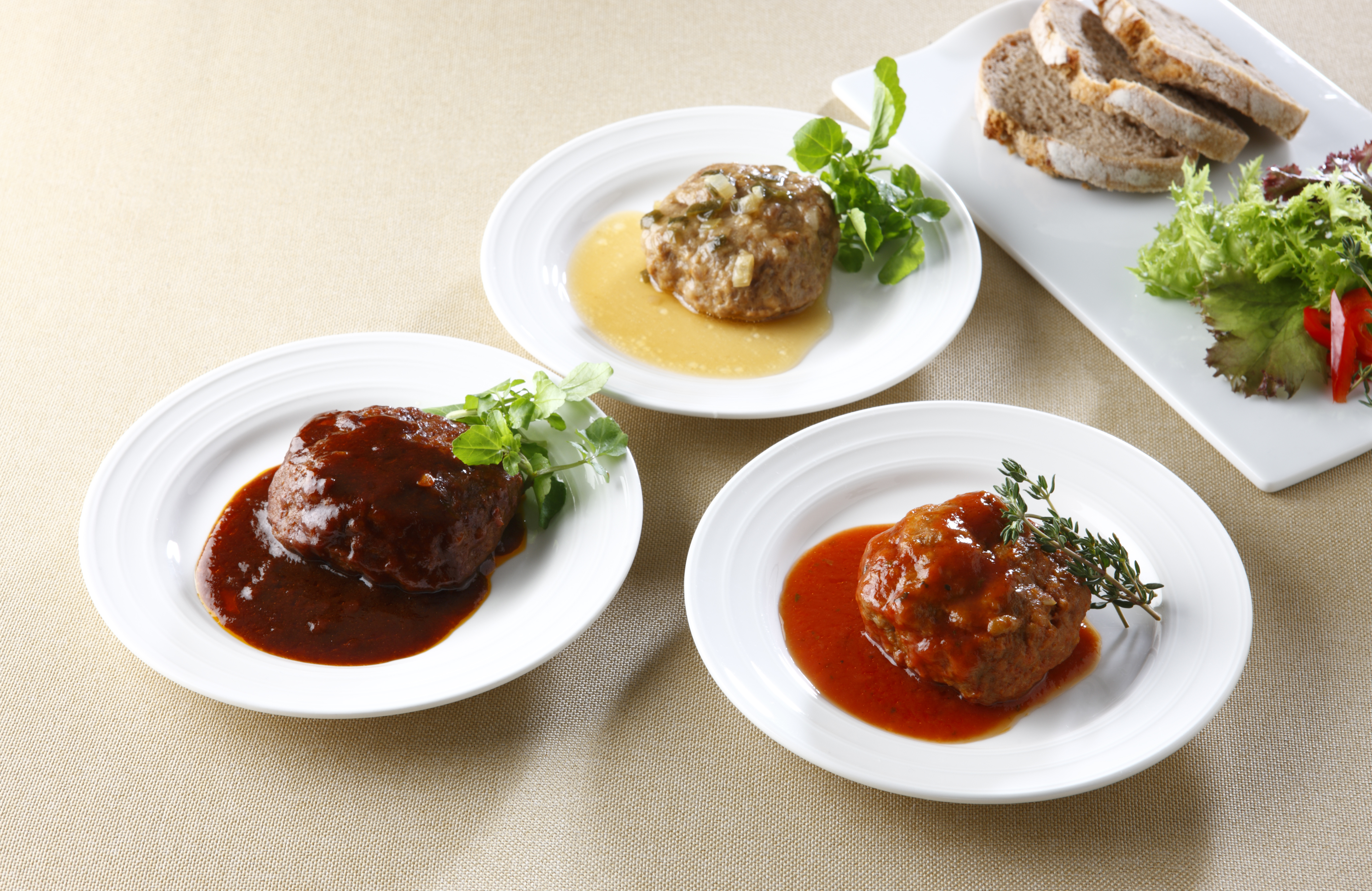 黒毛和牛入りハンバーグ3種食べ比べ