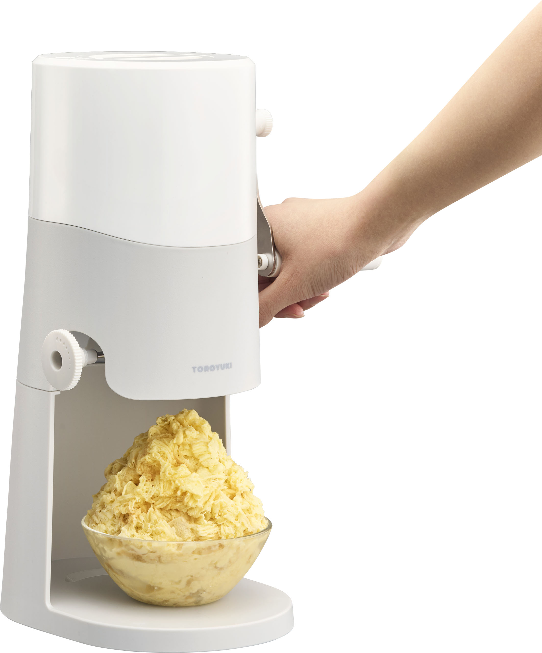手動ふわふわとろ雪かき氷器 ライトグレー