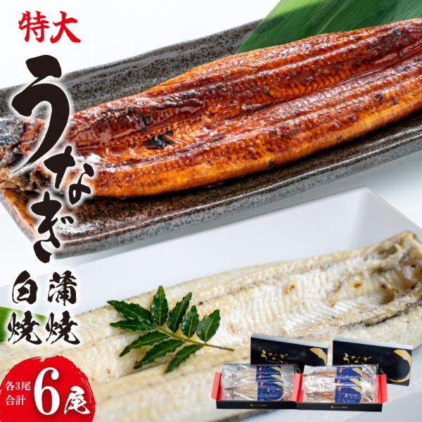 うなぎ 特大白焼き3尾・特大蒲焼3尾セット