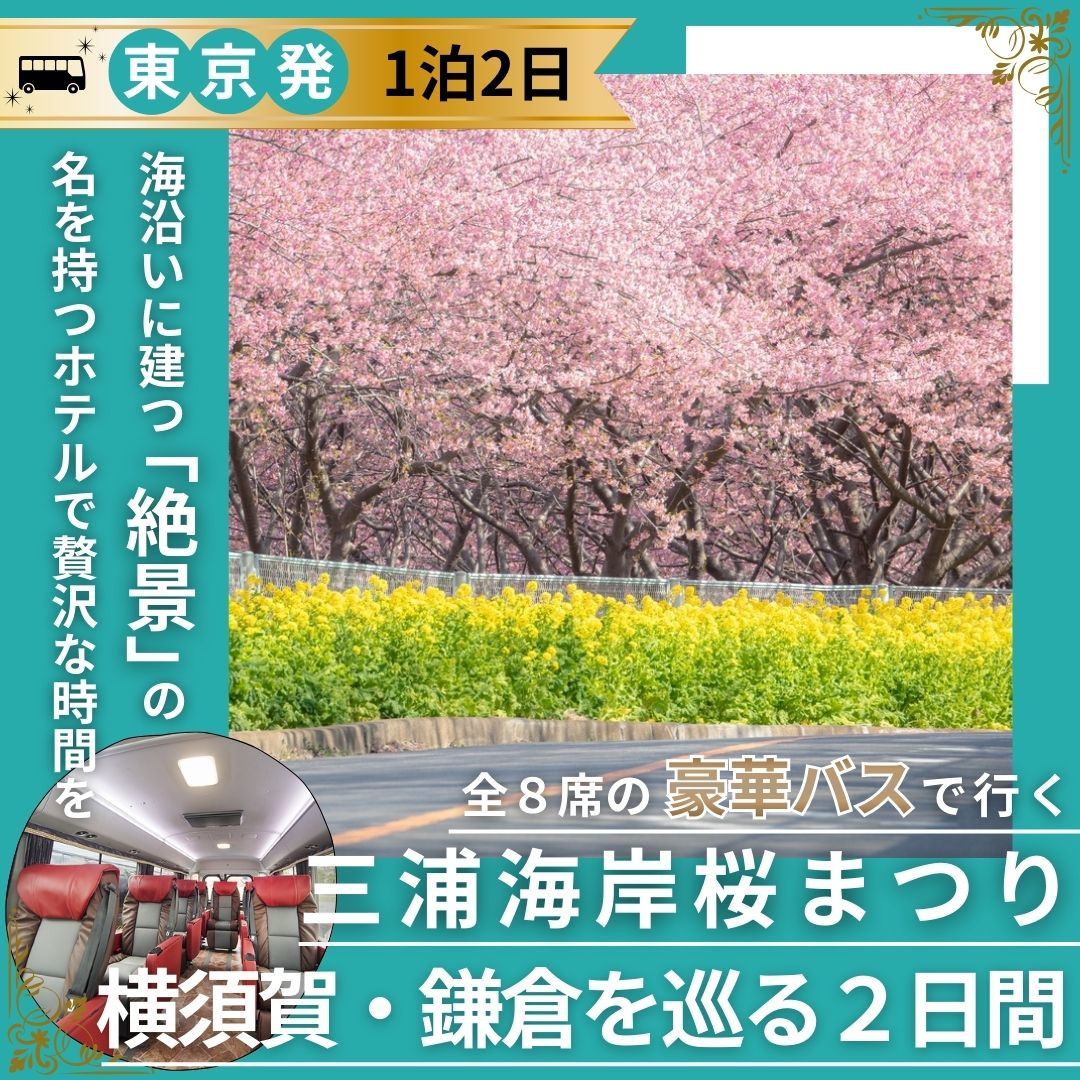 【東京発】全8席のリラックスバスで三浦海岸桜まつりへご案内！